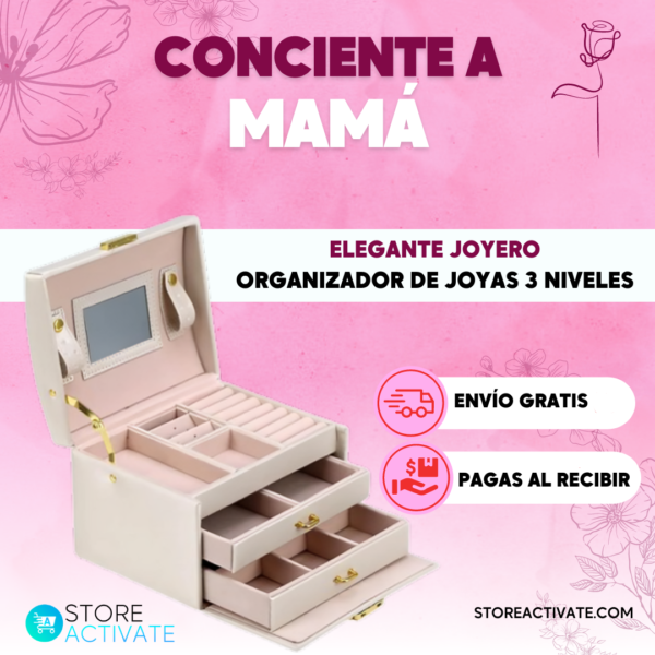 Joyero Organizador de Joyas 3 Niveles